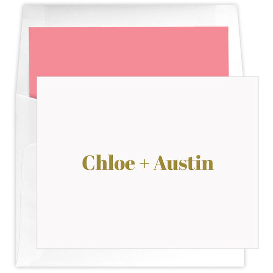 Bold Modern Type Folded Note Cards - Raised Ink